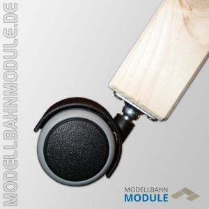 Tischbein mit Möbellenkrollen Tischbein mit Möbellenkrollen