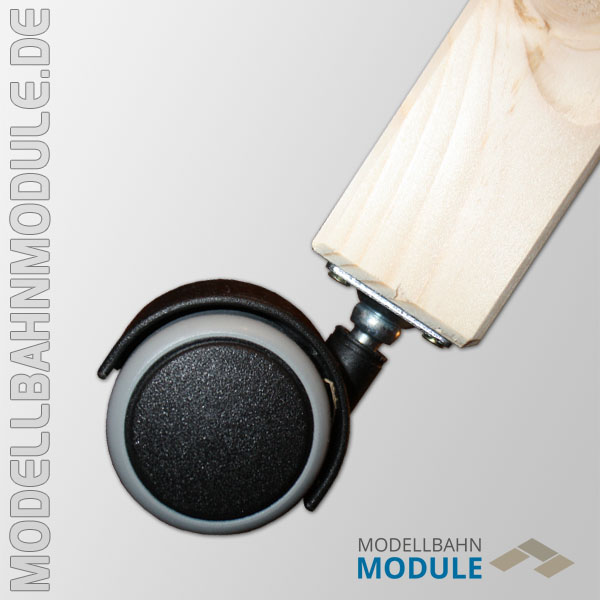 Tischbein mit Möbellenkrollen Tischbein mit Möbellenkrollen