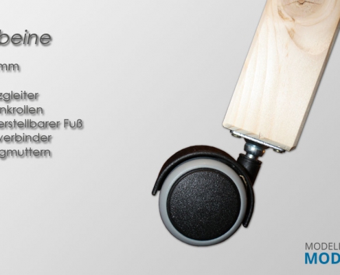 Tischbeine mit Möbellenkrollen Tischbeine mit Möbellenkrollen