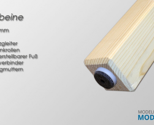 Tischbeine mit Möbelfilzgleitern Tischbeine mit Möbelfilzgleitern