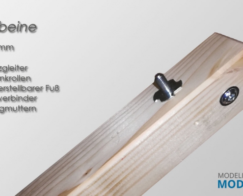 Tischbeine mit Einschlagmuttern und Innensechskantschrauben Tischbeine mit Einschlagmuttern und Innensechskantschrauben