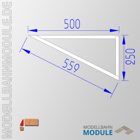 Eckmodultisch 27 Grad rechts
