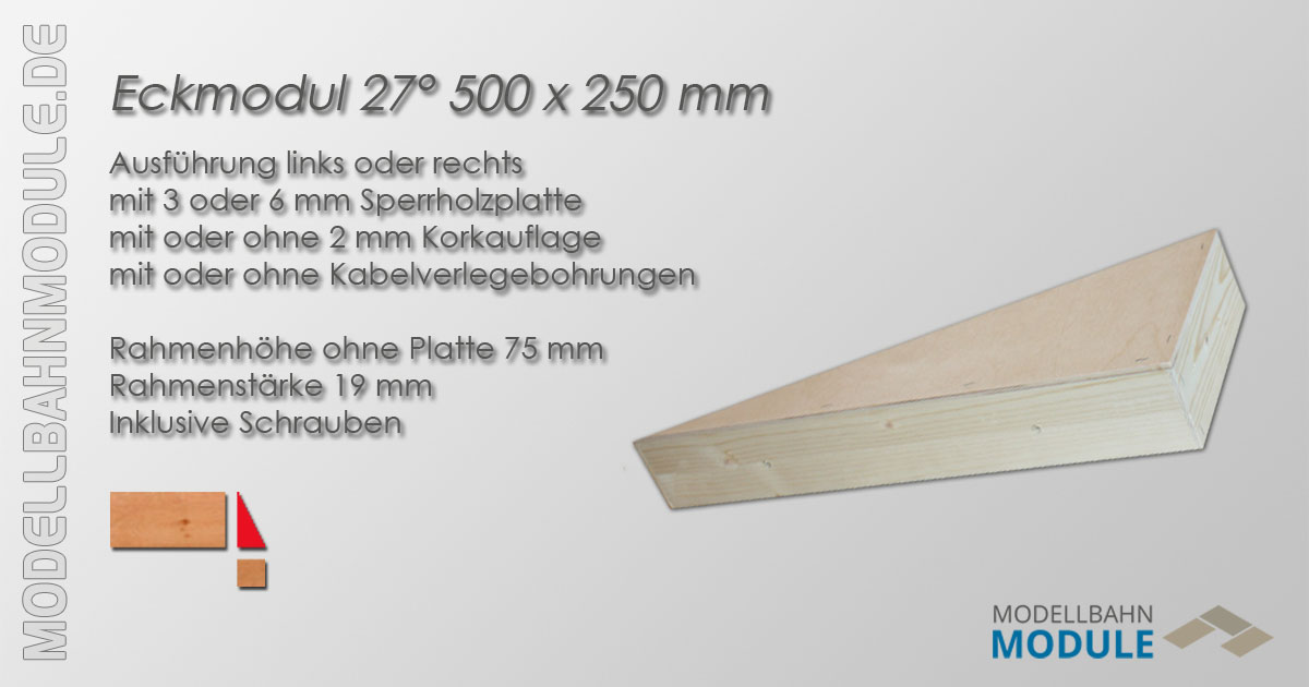 Eckmodul 27° Eckmodul 27°
